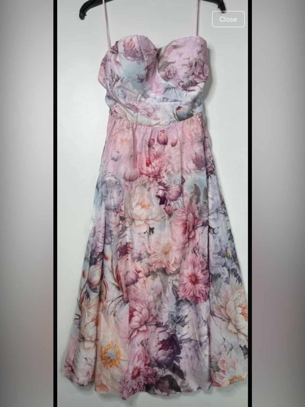 Floral Pink Midi Skirt - Elegant Garden Print